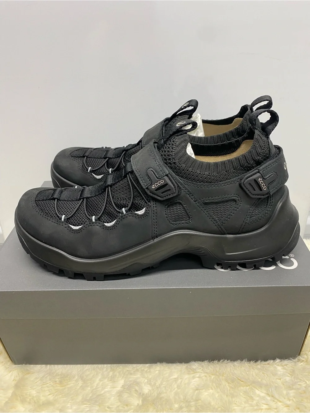 NIB! ECCO Men's Offroad Explorer 2-Strap Rugged Sport Hiking Shoes Size 12-12.5